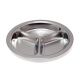 LOT DE 12 - ASSIETTE 3 COMPARTIMENTS - INOX Ø20 x 3 cm