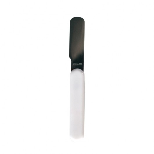 LOT DE 12 - COUTEAU - INOX MANCHE BLANC L.14.5 x l.1.7 x h.0.8 cm