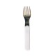 LOT DE 12 - FOURCHETTE - INOX MANCHE BLANC L.14.5 x l.2.3 x h.0.8 cm