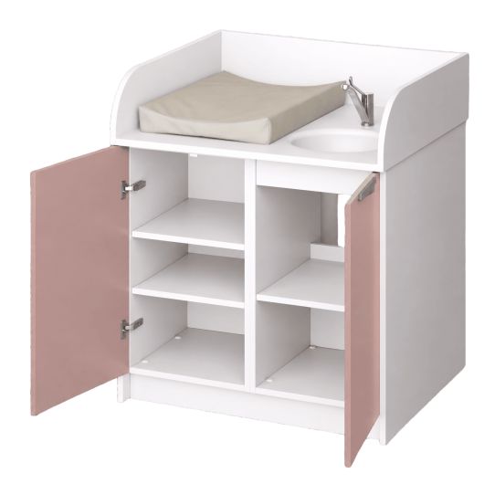 Plan de change compact 1 poste avec vasque - L95 cm