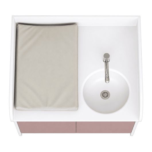 Plan de change compact 1 poste avec vasque - L95 cm
