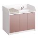 Plan de change 1 poste avec baignoire et escalier coulissant -  L130 cm
