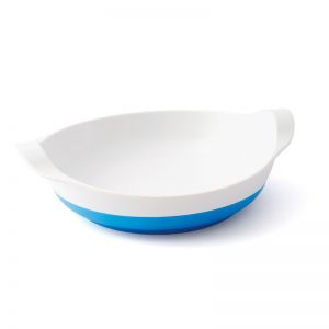 LOT DE 12 - ASSIETTE CREUSE AVEC ANTIDERAPANT BLEU - MELAMINE L.21.2 x l.17.6 x h.6 cm