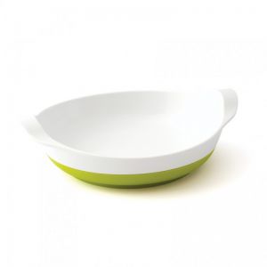 LOT DE 12 - ASSIETTE CREUSE AVEC ANTIDERAPANT VERT - MELAMINE L.21.2 x l.17.6 x h.6 cm