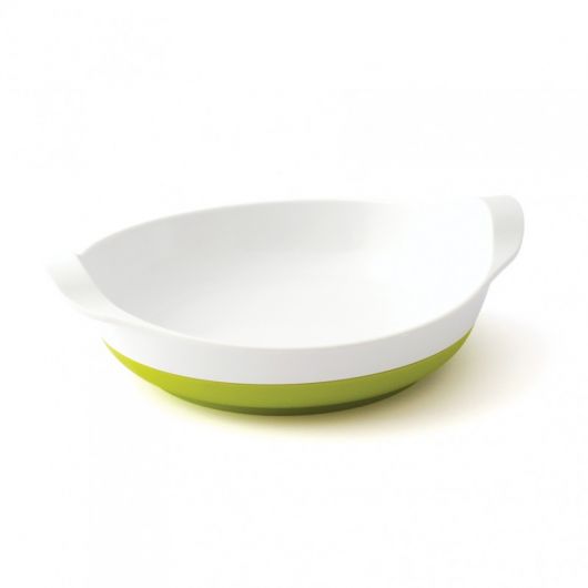 LOT DE 12 - ASSIETTE CREUSE AVEC ANTIDERAPANT VERT - MELAMINE L.21.2 x l.17.6 x h.6 cm