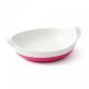 LOT DE 12 - ASSIETTE CREUSE AVEC ANTIDERAPANT FUSHIA - MELAMINE L.21.2 x l.17.6 x h.6 cm